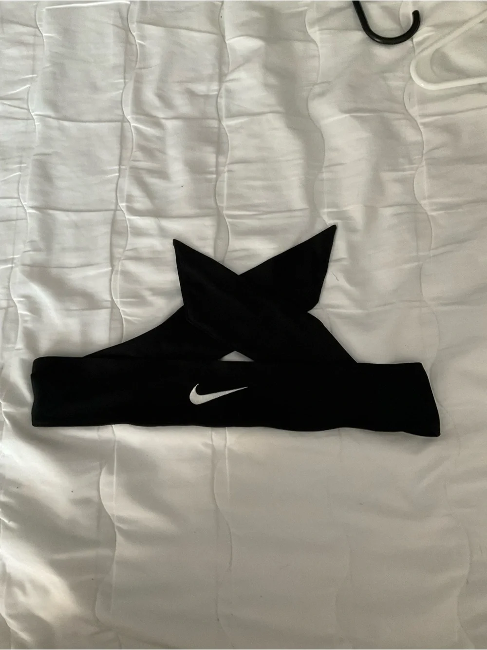 Nike Black Headband with White Swoosh